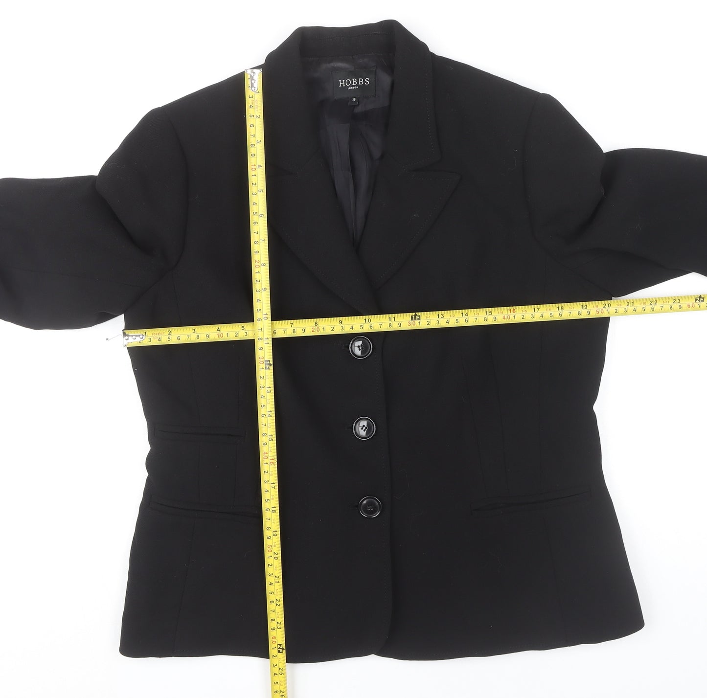 Hobbs Women’s Black Wool Blazer Size 16 Classic Workwear