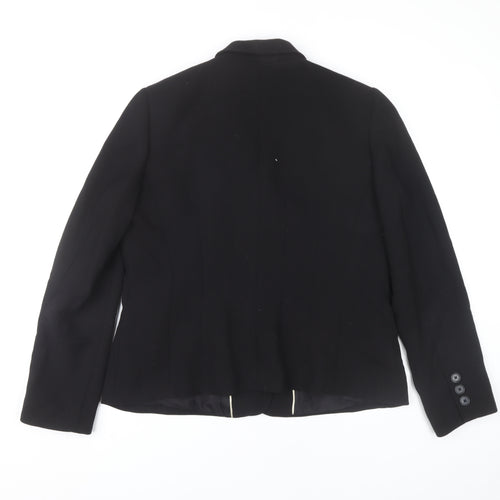 Hobbs Women’s Black Wool Blazer Size 16 Classic Workwear
