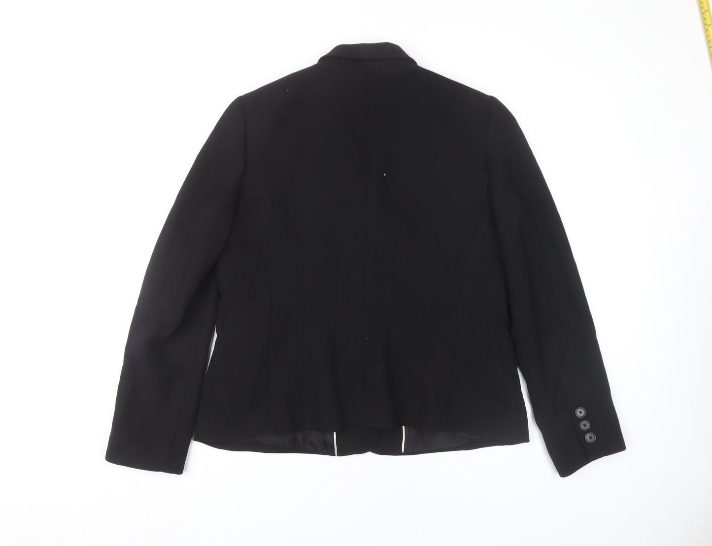 Hobbs Women’s Black Wool Blazer Size 16 Classic Workwear