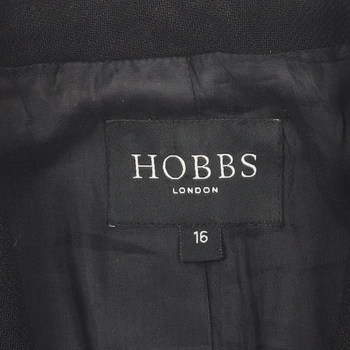 Hobbs Women’s Black Wool Blazer Size 16 Classic Workwear