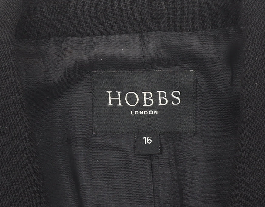 Hobbs Women’s Black Wool Blazer Size 16 Classic Workwear
