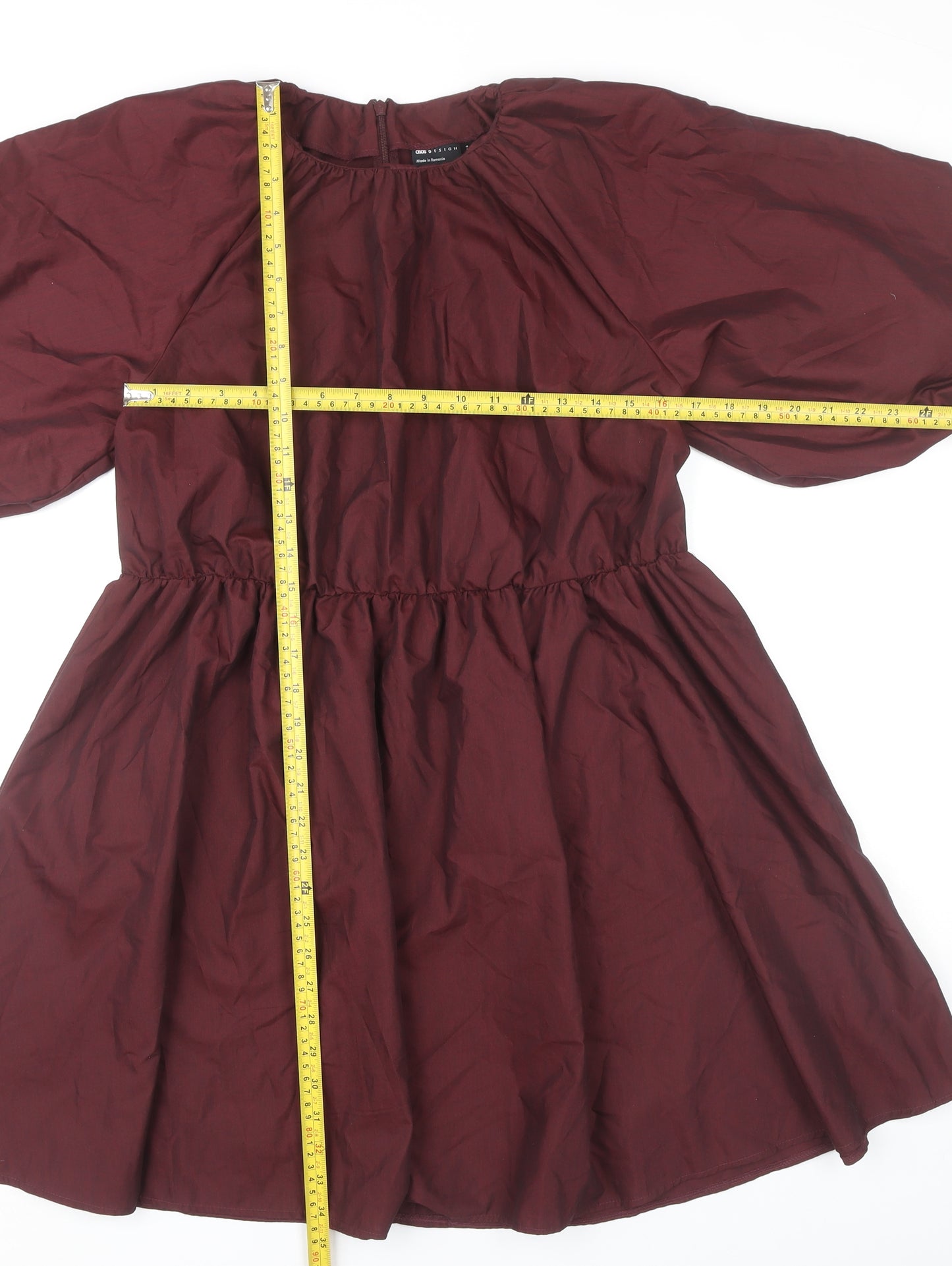 ASOS Women’s Red A-Line Puff Sleeve Short Dress Size 10
