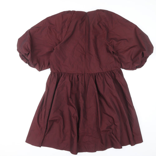 ASOS Women’s Red A-Line Puff Sleeve Short Dress Size 10