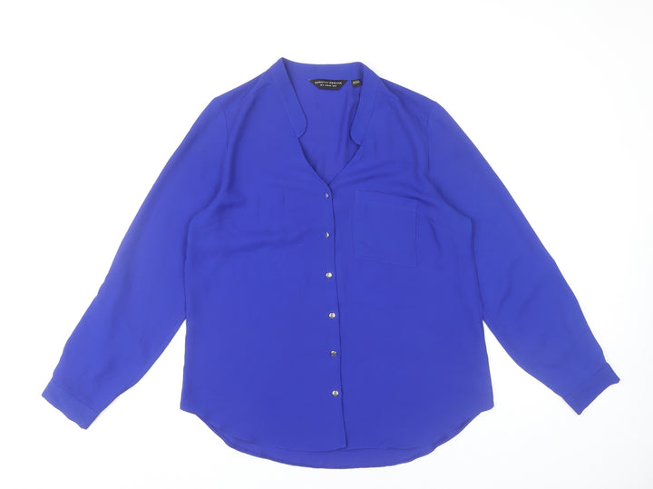 Dorothy Perkins Women's Blue Size 12 Button-Up Long Sleeve Shirt