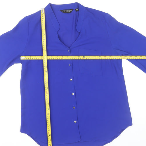 Dorothy Perkins Women's Blue Size 12 Button-Up Long Sleeve Shirt