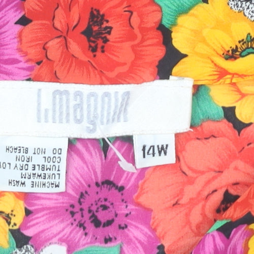 Imagin Women’s 14 Plus Multicoloured Hawaiian Floral Cotton Shirt