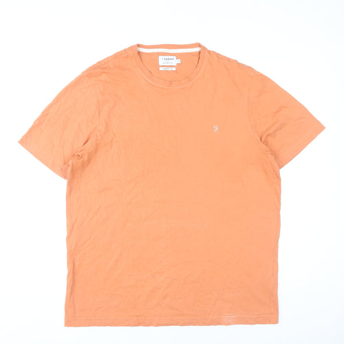 Farah Men’s Orange XL Organic Cotton Modern Fit T-Shirt