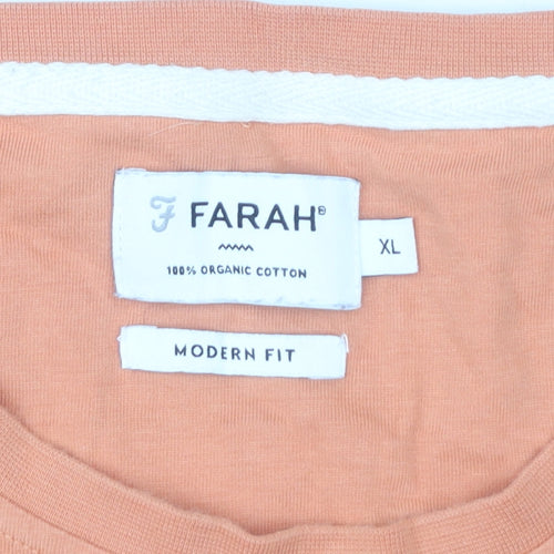 Farah Men’s Orange XL Organic Cotton Modern Fit T-Shirt