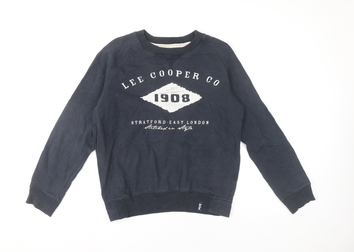 Lee Cooper Men’s Blue Small Pullover Sweatshirt Crew Neck Fleece Logo