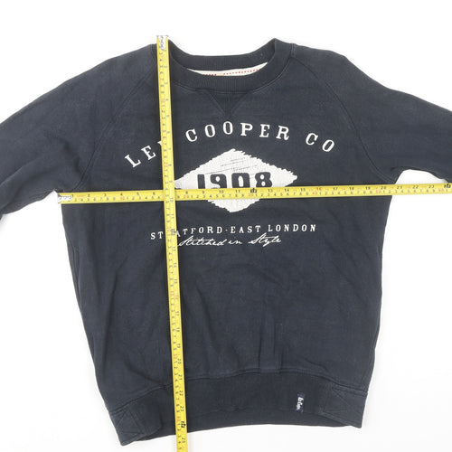 Lee Cooper Men’s Blue Small Pullover Sweatshirt Crew Neck Fleece Logo