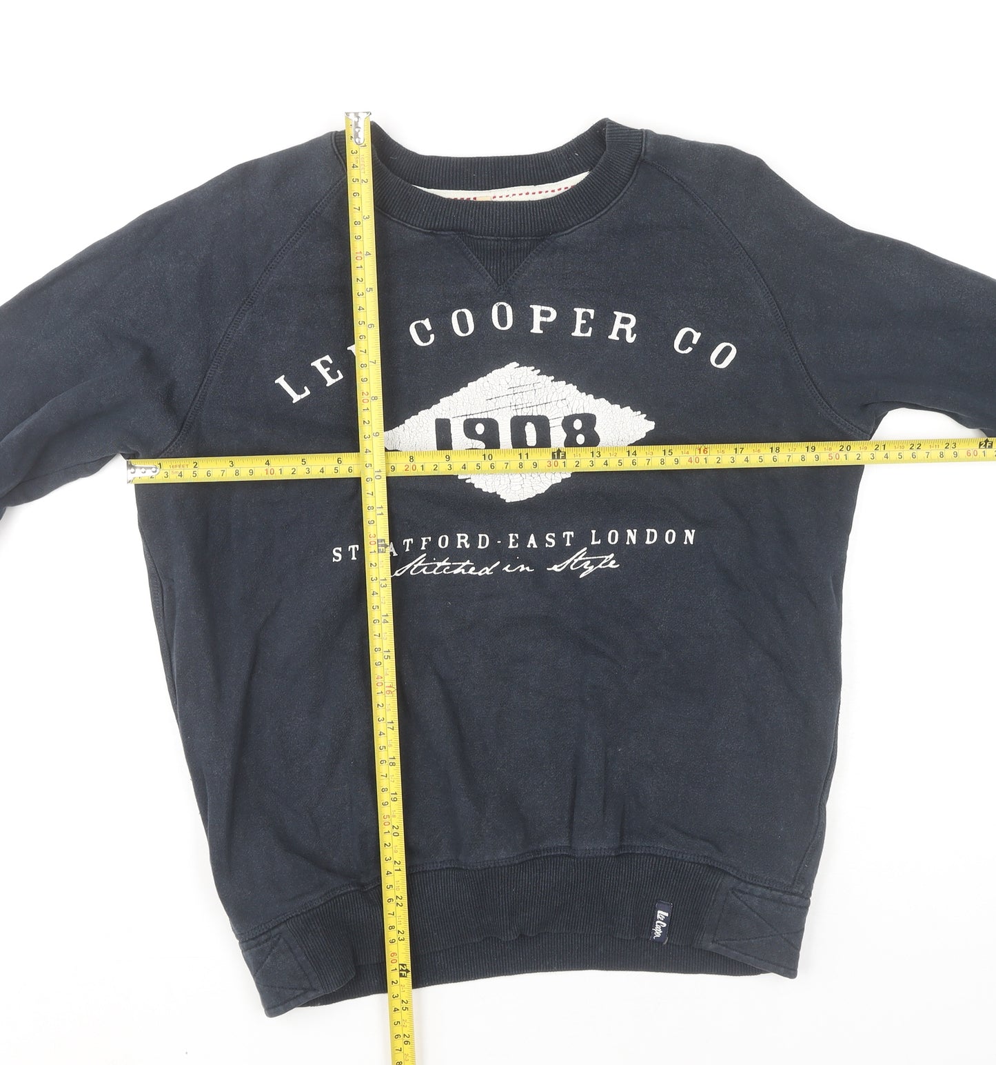 Lee Cooper Men’s Blue Small Pullover Sweatshirt Crew Neck Fleece Logo