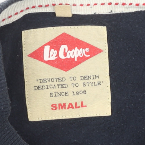 Lee Cooper Men’s Blue Small Pullover Sweatshirt Crew Neck Fleece Logo