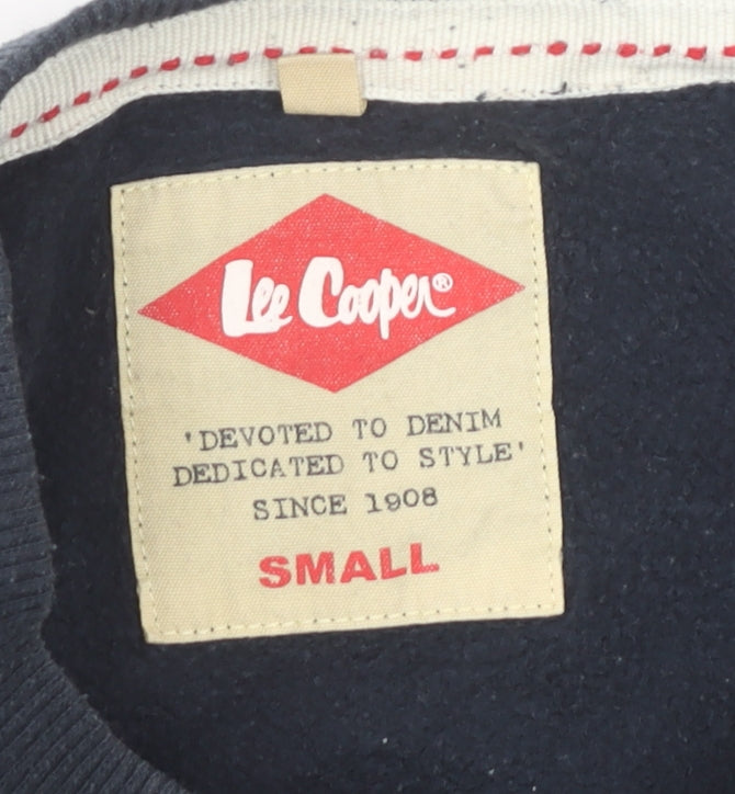 Lee Cooper Men’s Blue Small Pullover Sweatshirt Crew Neck Fleece Logo