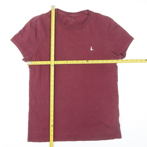 Jack Wills Men's Red Cotton Crew Neck Short Sleeve T-Shirt S