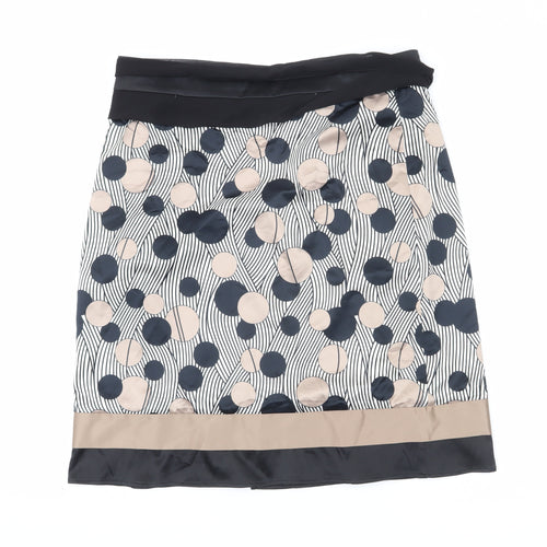 James Lakeland Women's Black Beige Polka Dot Pencil Skirt Size 14
