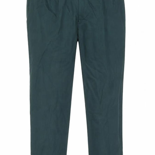 Oakman Men’s Green 42in Pleated Front Straight Leg Trousers