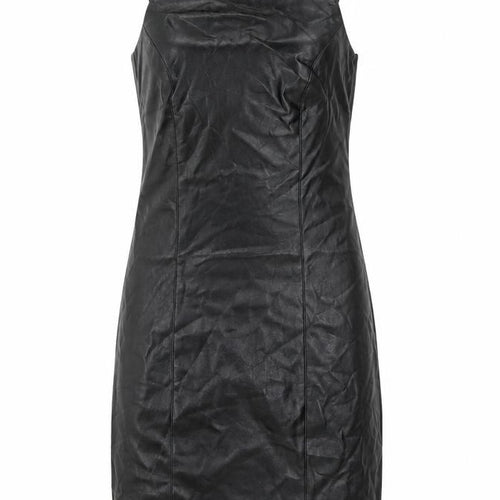 Topshop Women’s Black Faux Leather Slip Dress UK 8 Partywear
