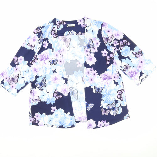 BHS Women’s Petite Multicoloured Butterfly Floral Kimono Blouse Size 12
