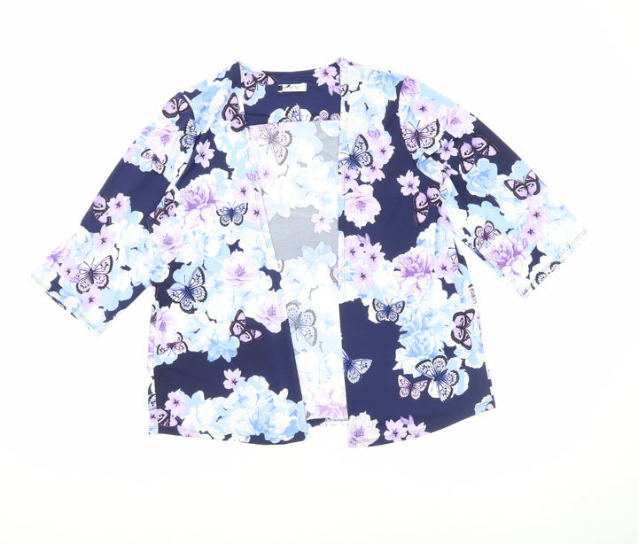 BHS Women’s Petite Multicoloured Butterfly Floral Kimono Blouse Size 12