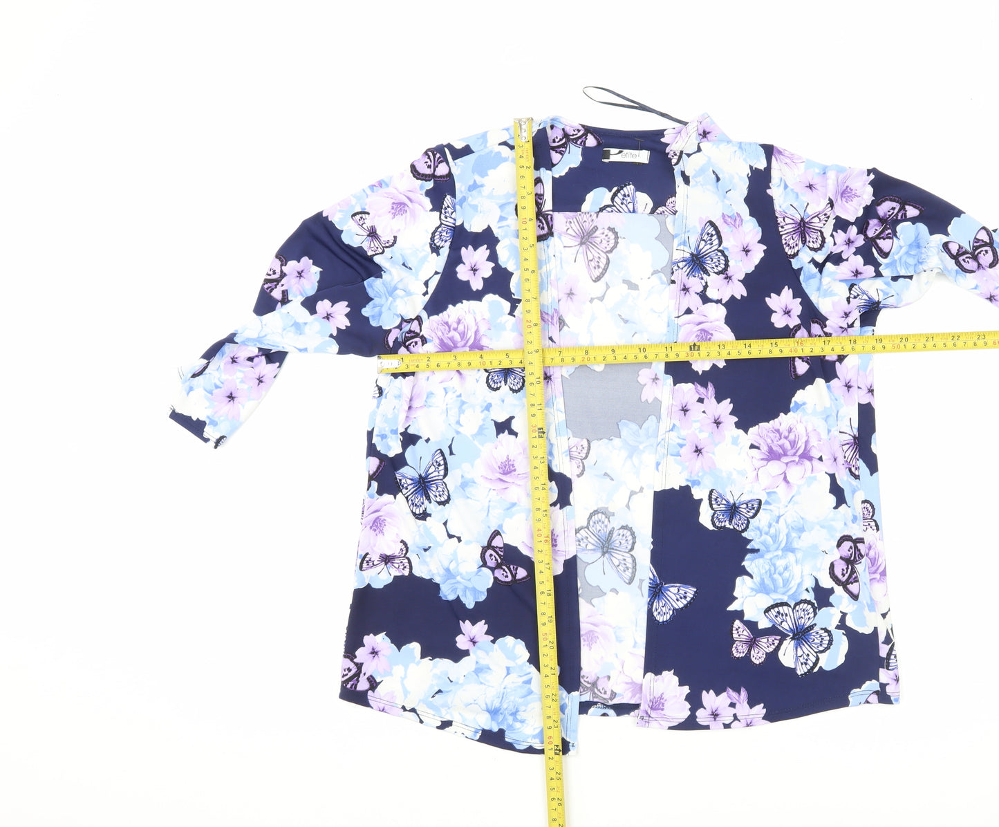 BHS Women’s Petite Multicoloured Butterfly Floral Kimono Blouse Size 12