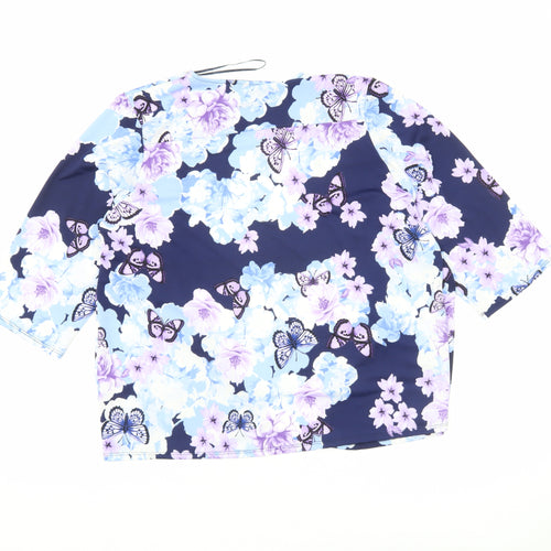 BHS Women’s Petite Multicoloured Butterfly Floral Kimono Blouse Size 12