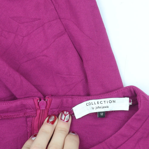 John Lewis Women’s Pink Colourblock Fit & Flare Dress Size 12