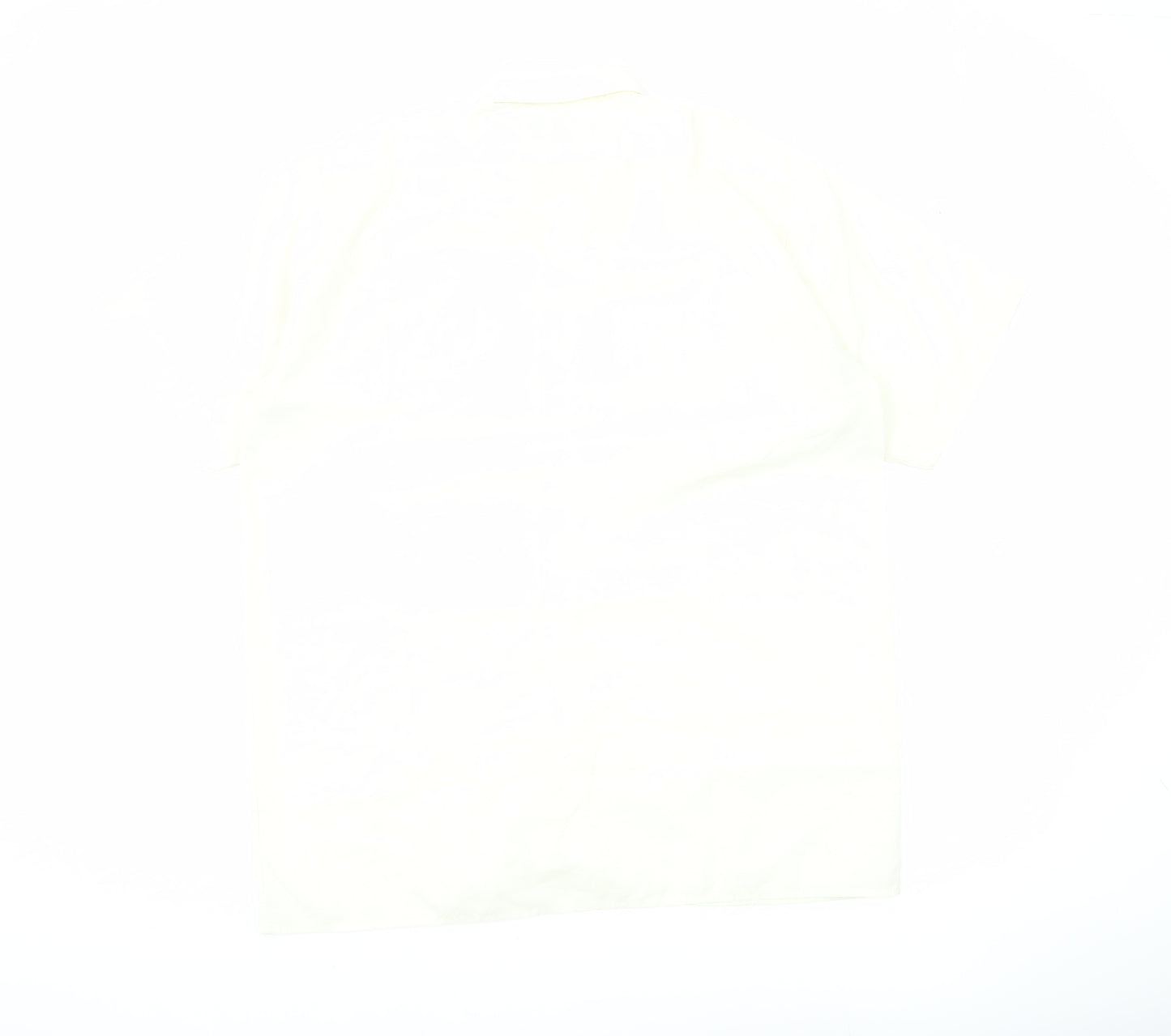 EXCELLENT Mens Ivory Short Sleeve Button-Up Shirt L Summer Casual
