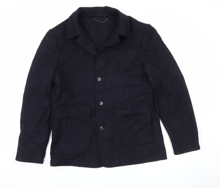 Jaeger Men’s Black L Regular Fit Mid-Length Blazer Jacket
