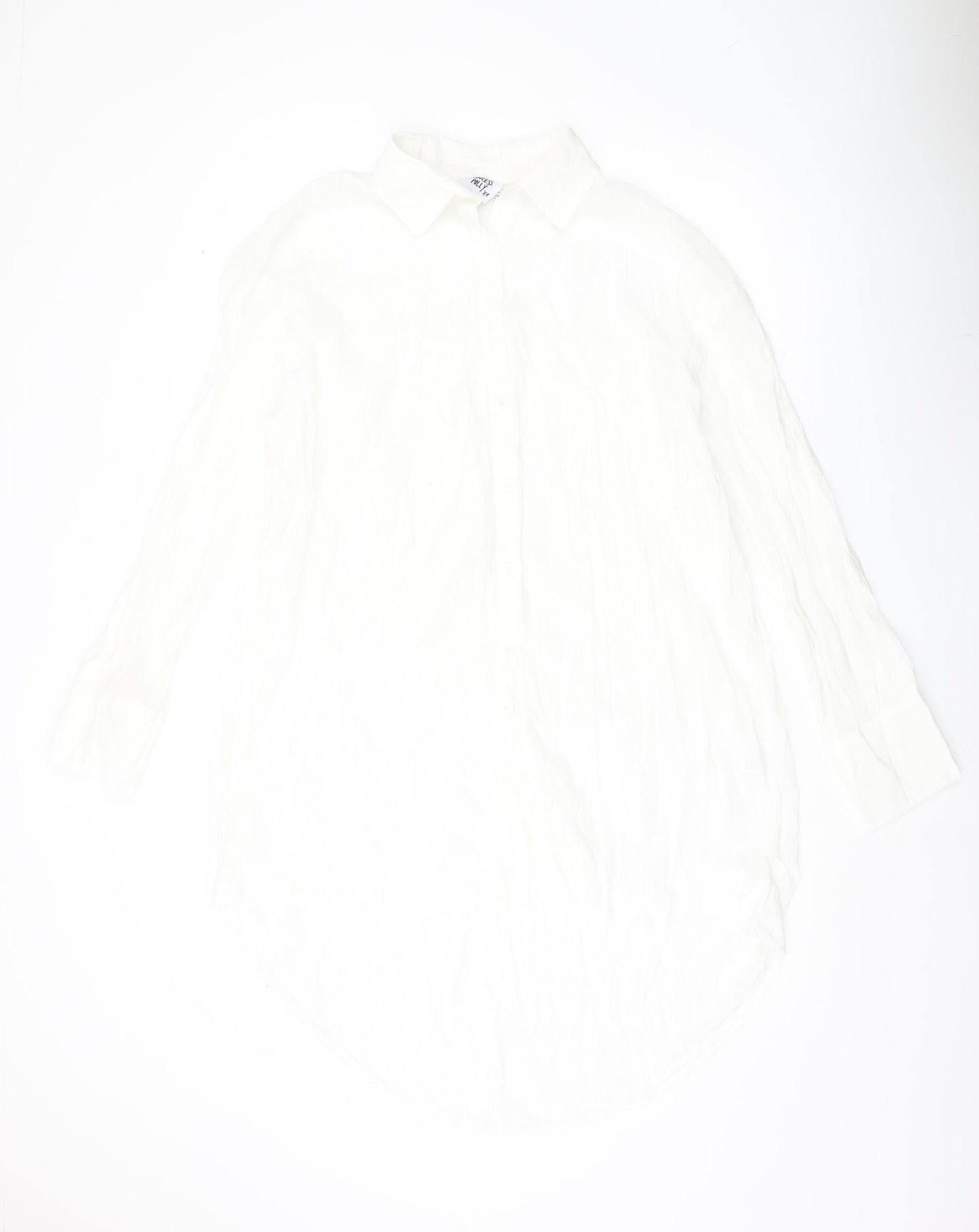Princess Polly Women’s White Size 8 Collared Button-Up Long Sleeve Shirt