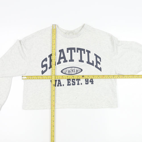 H&M Girls Grey Seattle Print Pullover Sweatshirt - 11 Years