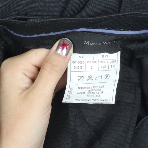 Marco Venturi Men’s Black Dress Pants L 36in Waist Straight Leg Formal