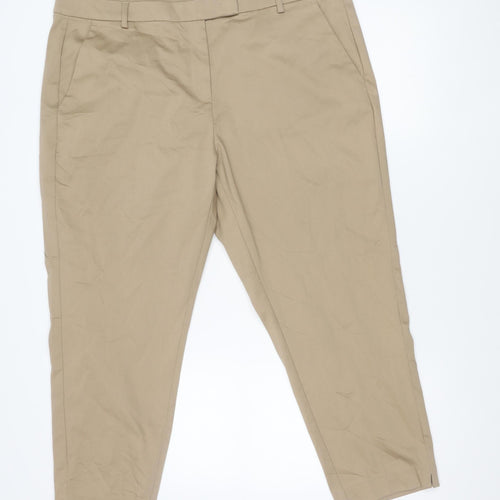 Marks and Spencer Men's Beige Chino Trousers Size 20 Regular Fit