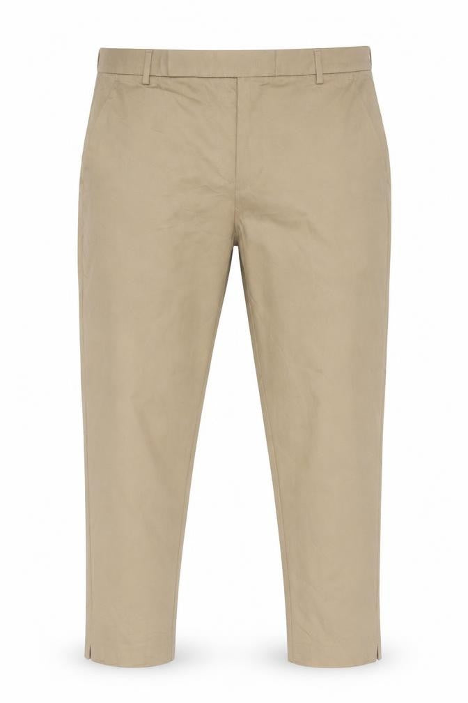 Front view of Marks & Spencer Men's Beige Chino Trousers, size 20, Regular Fit