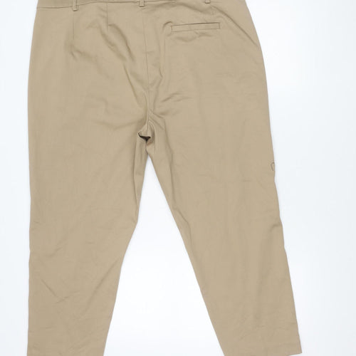 Marks and Spencer Men's Beige Chino Trousers Size 20 Regular Fit