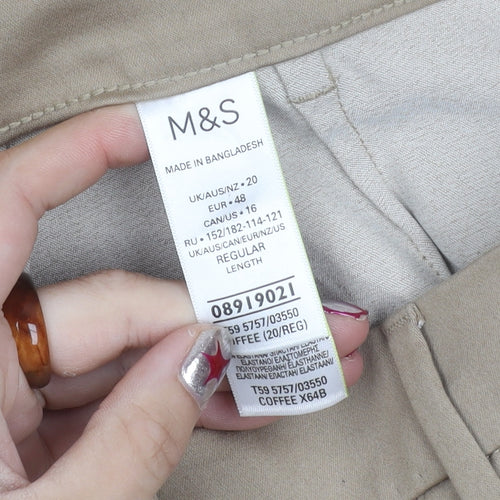 Marks and Spencer Men's Beige Chino Trousers Size 20 Regular Fit