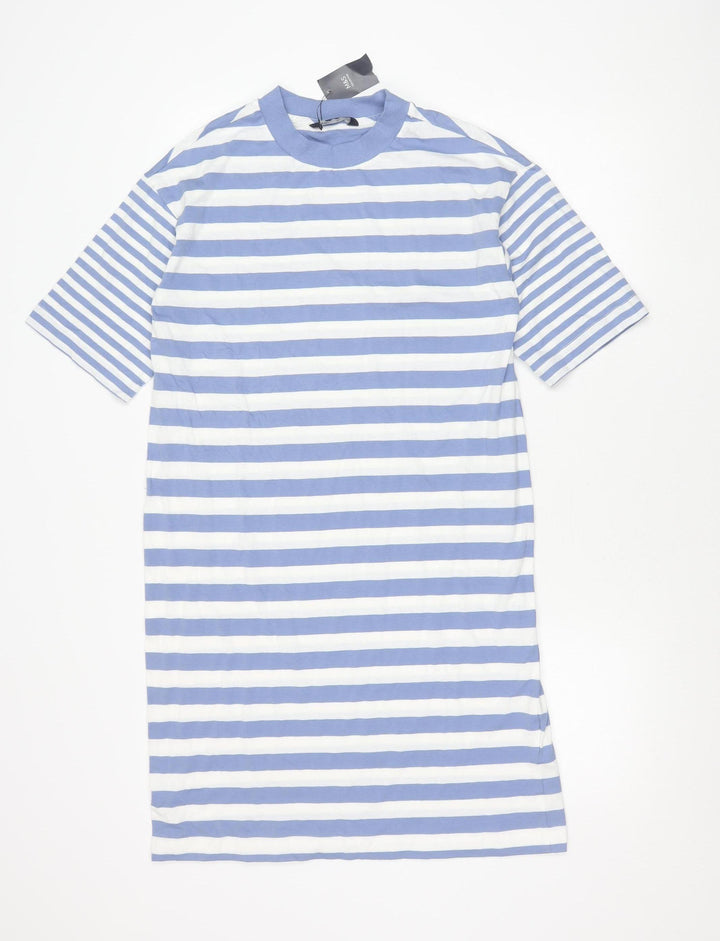 Marks and Spencer Women’s Blue Striped Long T-Shirt Dress Size 8