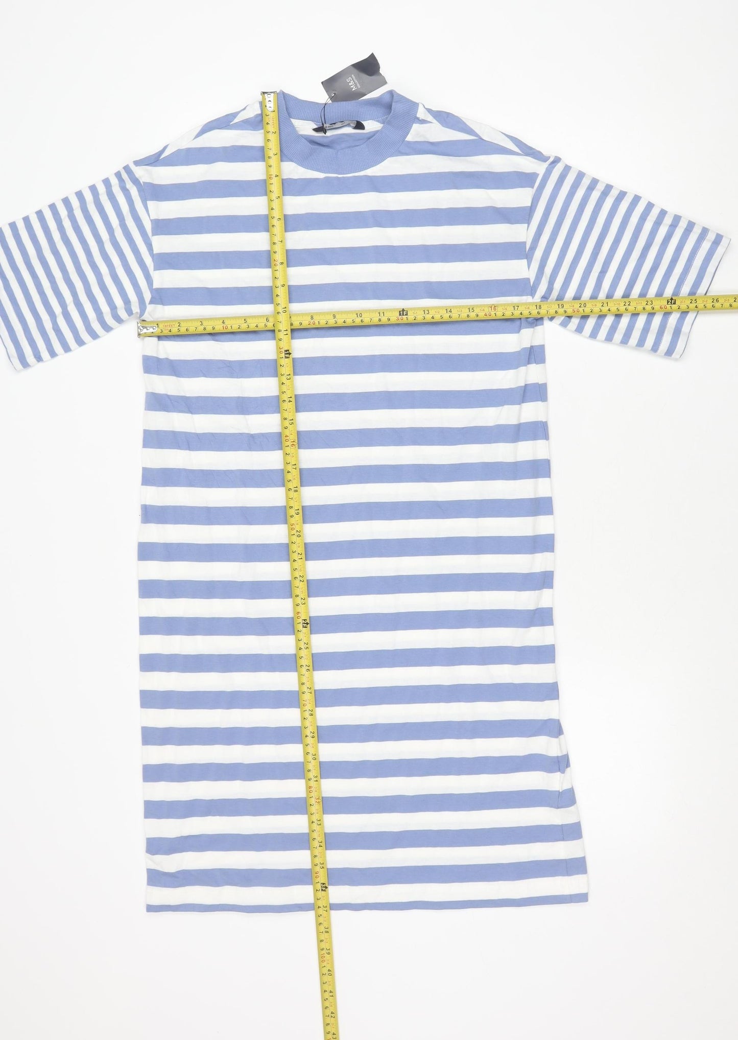 Marks and Spencer Women’s Blue Striped Long T-Shirt Dress Size 8