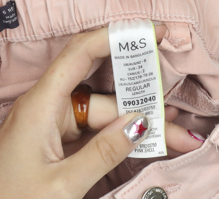 Marks and Spencer Women’s Pink Size 6 Tapered Jogger Trousers