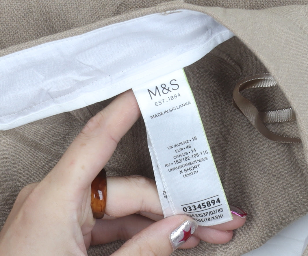 Marks and Spencer Women’s Beige Slim Chino Trousers Size 18