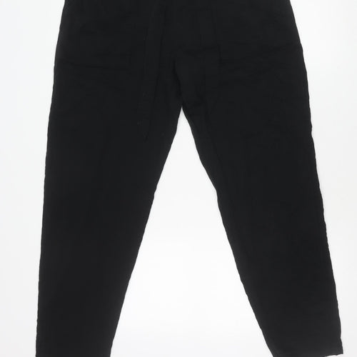 Marks and Spencer Women’s Black Cotton Tapered Trousers Size 16
