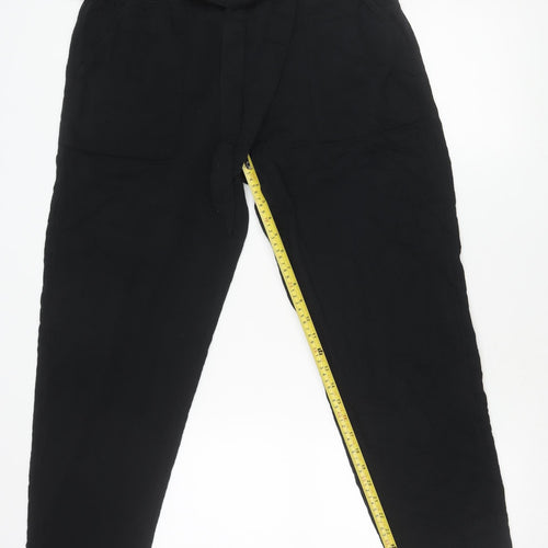 Marks and Spencer Women’s Black Cotton Tapered Trousers Size 16