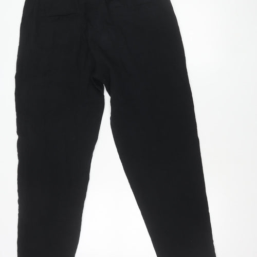 Marks and Spencer Women’s Black Cotton Tapered Trousers Size 16