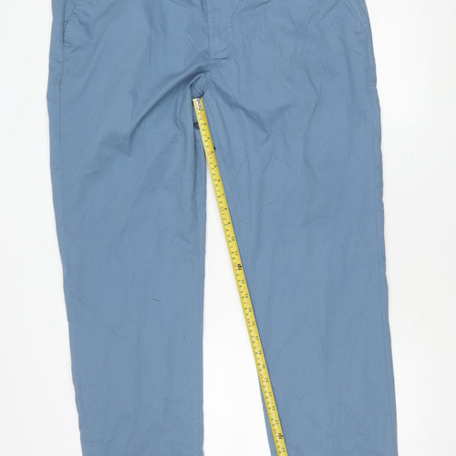 Marks and Spencer Blue Harbour Men's Blue Chino Trousers 40W 33L Regular Fit