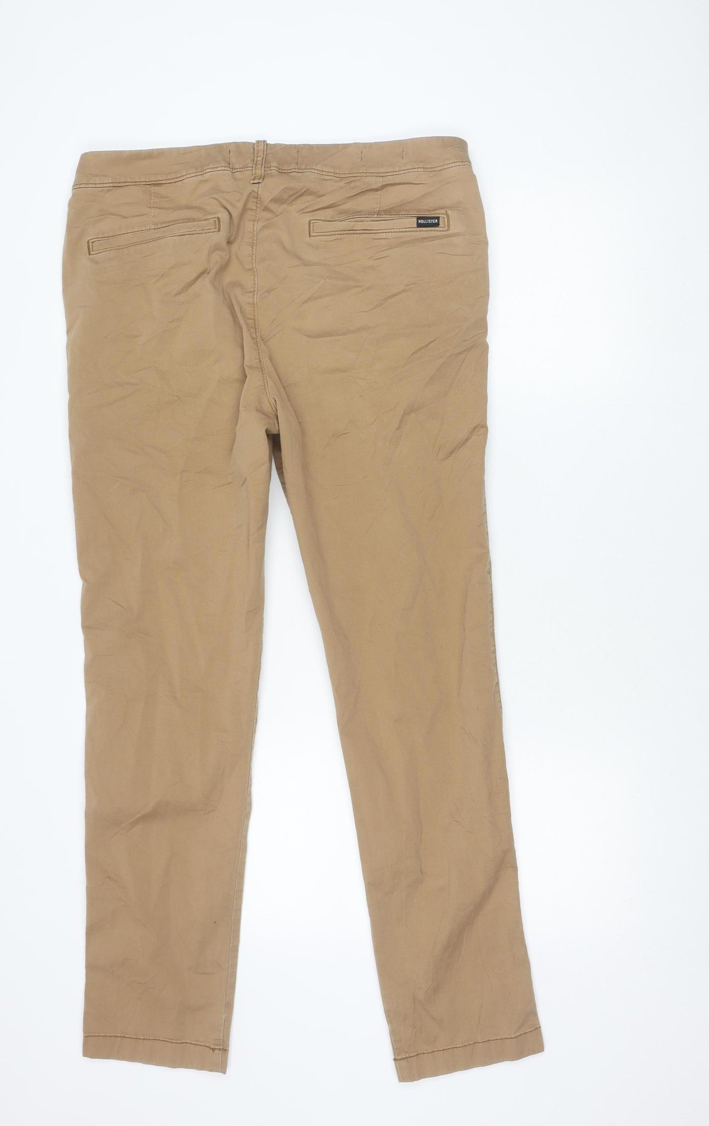 Hollister Men’s Beige Skinny Chino Trousers W34 L32 Cotton Stretch