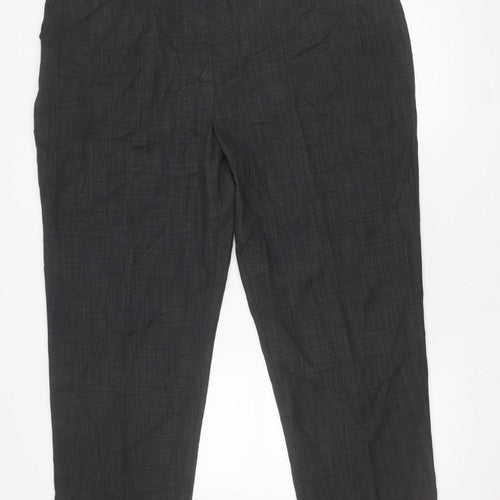 Marks and Spencer Men's Grey Check 24in Waist Straight Trousers