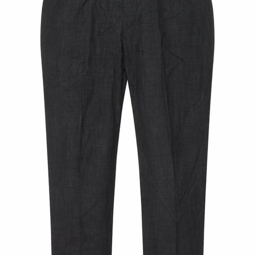 Marks and Spencer Men's Grey Check 24in Waist Straight Trousers