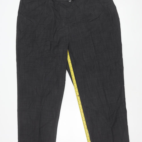 Marks and Spencer Men's Grey Check 24in Waist Straight Trousers
