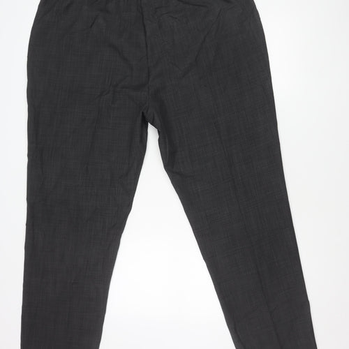 Marks and Spencer Men's Grey Check 24in Waist Straight Trousers