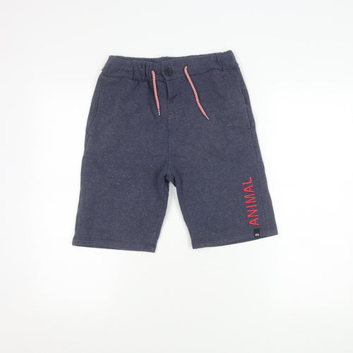 Animal Boys Blue Sweat Shorts 11-12Y French Terry Elastic Waist