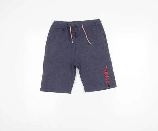 Animal Boys Blue Sweat Shorts 11-12Y French Terry Elastic Waist